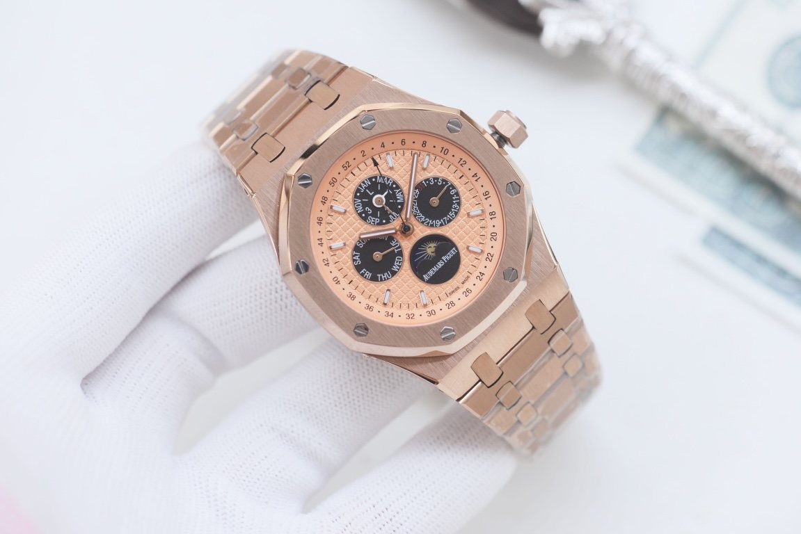 Audemars Piguet Rose Gold Bracelet Watch — front